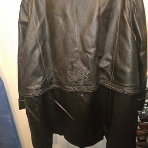 Plus size real leather coat, 26W